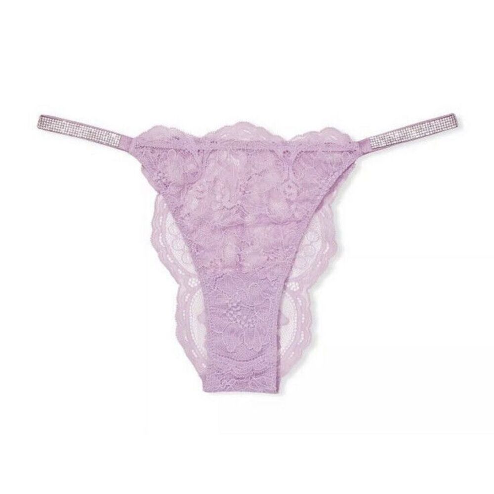 Victoria's Secret Very Sexy Bombshell Shine‎ Strap Lilac Lace Brazilian Panty XL